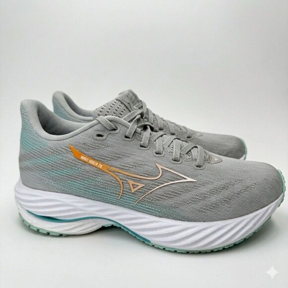Mizuno Shoes - Mizuno Wave Rider 28 Shoes Womens 8 J1GD240372 Running Athletic Gray Teal